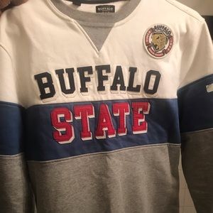 Men’s Color Blocked Varsity Fablock Longsleeve Sweatshirt Size Small